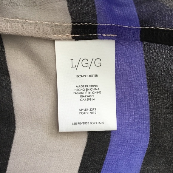 CAbi “Underline” Blouse Semi-Sheer Striped Size L - Picture 9 of 11